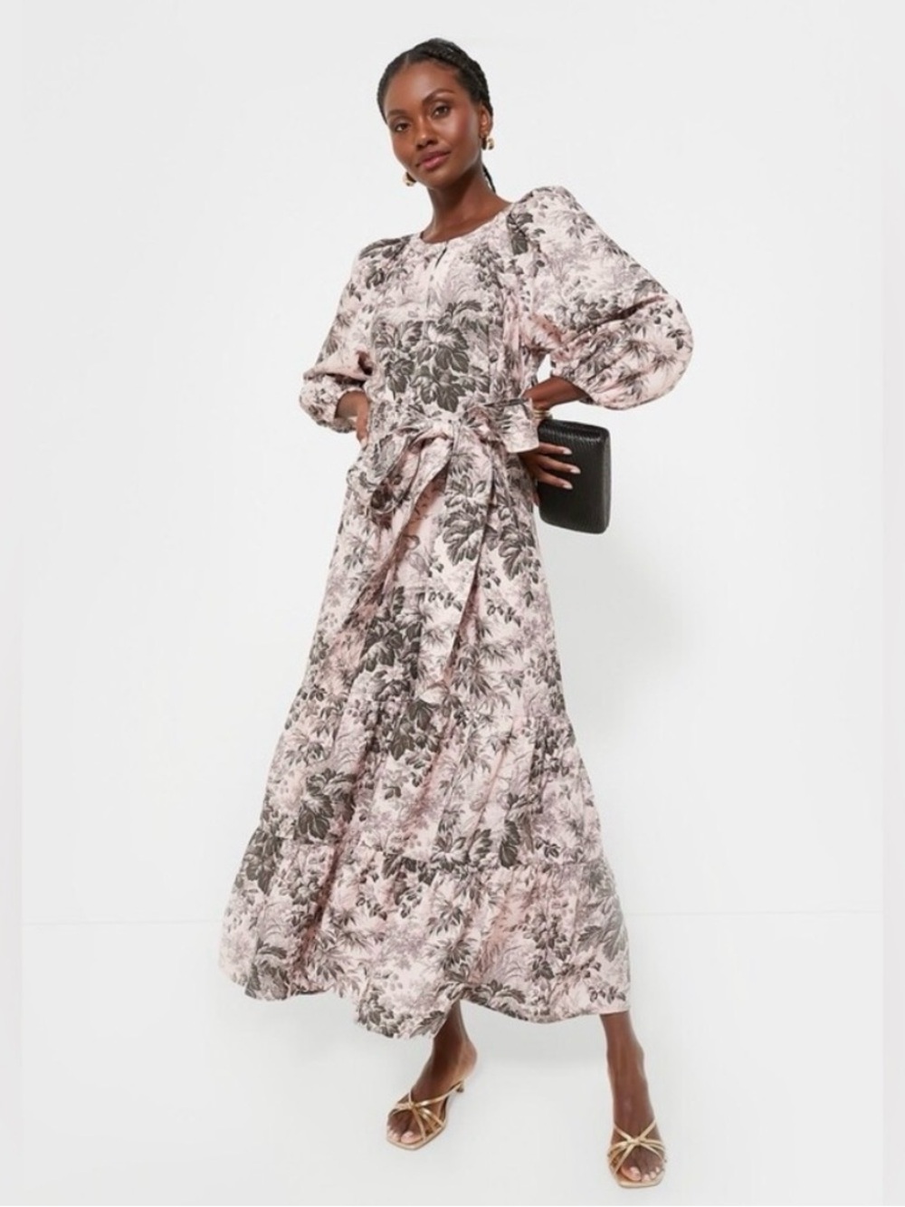 Tuckernuck Lyles Pink floral Toile Midi/maxi dress